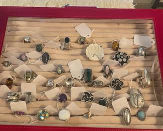 Sterling and costume rings