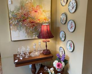 Dining room corner with Federal mahogany game table 