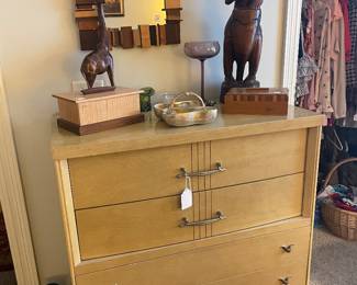 Mid century blonde chest of drawers 