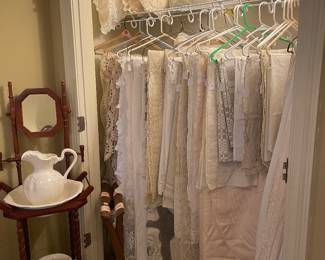 View of front bedroom vintage linens closet