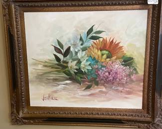 California and PBS artist Gary Jenkins original oil on canvas still life