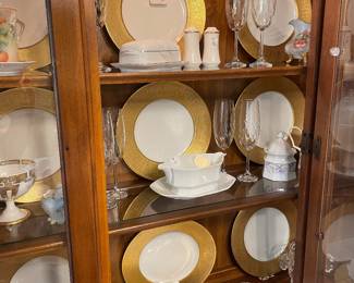 Set of 12 gold encrusted Bavarian China plates