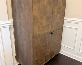 #28 Loire American Oak Bar Cabinet Integrated Cooling Storage with 2 20 Bottle Wine Coolers $875.00