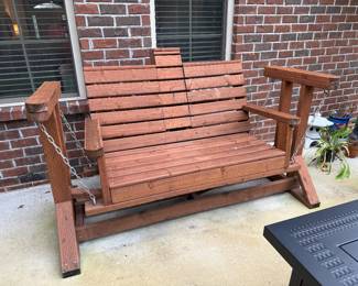 #6 Redwood rocker glider 70"L $125.00