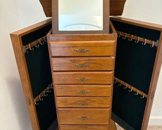 #69 Oak Jewelry Chest 18x15x40 $60.00
