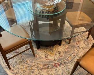 #58 Glass Top Round Table with Lazy Susan 60x30 $250.00