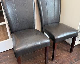 #34 Pair of 2 Leather Chairs $80.00