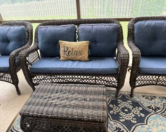 #1 4 Piece wicker patio set w/covers $300.00