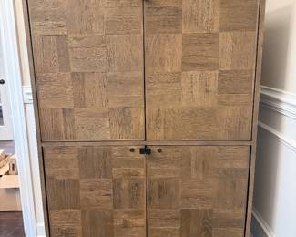 #28 Loire American Oak Bar Cabinet Integrated Cooling Storage with 2 20 Bottle Wine Coolers $875.00