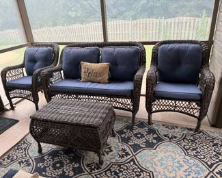 #1 4 Piece wicker patio set w/covers $300.00