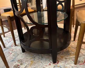 #58 Glass Top Round Table with Lazy Susan 60x30 $250.00