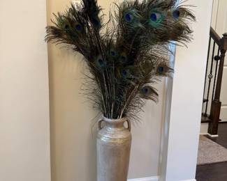 #30 Large Urn with Peacock Feathers $60.00