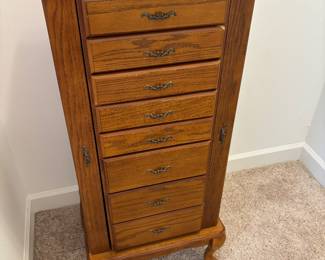 #69 Oak Jewelry Chest 18x15x40 $60.00