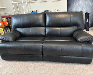 #86 New! Mountainous Dual Power Leather Reclining Sofa $700.00