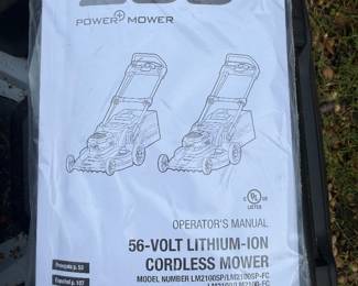 #100 ERGO 56V Cordless Mower $200.00