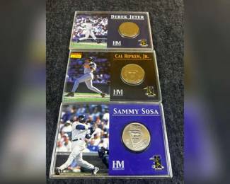 Derek Jeter, Cap Ripken Jr and Sammy Sosa Highland Mint Limited Edition Diamond Collection Coin and