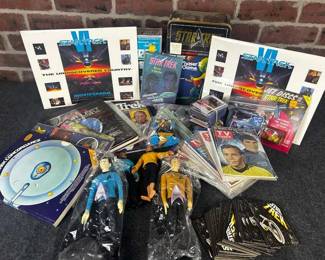 Assorted Star Trek Magazines, Action Figures, Cards & More