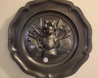 Vintage Pewter Wall Plate