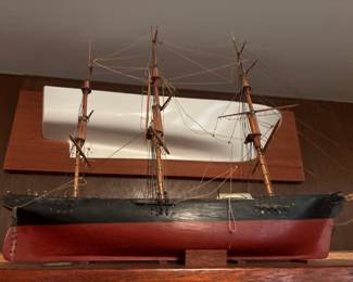 Wooden 3-masted tall ship model