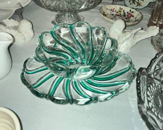SWIRL GLASS BOWL & PLATE