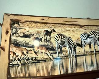 ZEBRAS IN NATURAL CEDAR FRAME