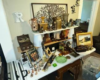 TABLE FULL OF INTERESTING THINGS