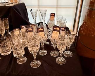 Crystal glassware Waterford and others