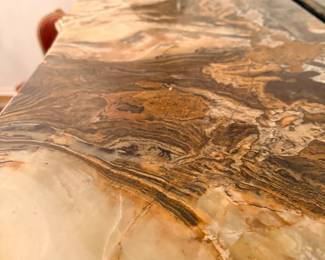 Marble top on the bar.
