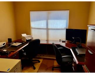 Office equipment on top of desk Not For Sale