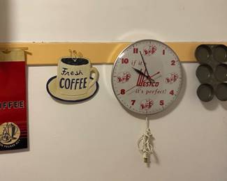 Coffee Paper & Metal Decor...Chef/Baker Clock