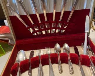 Art Deco silverplate Flatware Set in original Box...set of 8 place settings