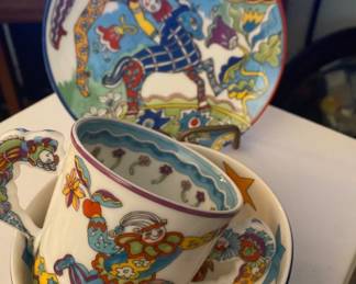 3 Pc Tiffany Child Set "Fantasy" by Gene Moore...all marked