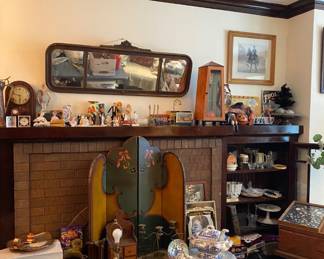 Gilt/Gesso & Etched 3 Panel 1920s Wall Mirror
