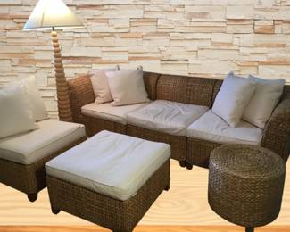 008 POTTERY BARN Seagrass Sectional Sofa