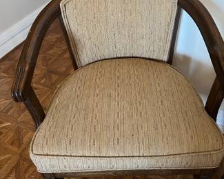 1 of 2 vintage wood framed chairs