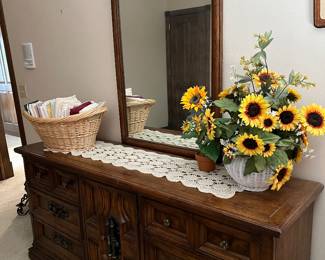 Dresser w/Mirror - has one matching nightstand - upstairs