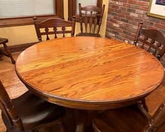 DARLING OAK CLAW FOOT TABLE - XTRA WIDE LEAF.  WOOD KITCHEN CHAIRS