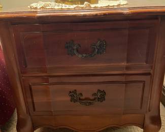 STANLEY BEDROOM SET - 1 NIGHTSTAND, CHEST, AND DRESSER WITH MIRROR.  LOCATED UPSTAIRS