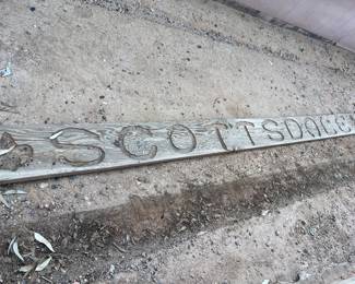 large wood "Scottsdale" sign