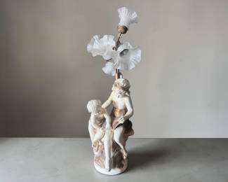 statue is a mid-to-late 20th-century Italian composite marble work titled "Children at the Reading" (also known as "La lecture") $465.00