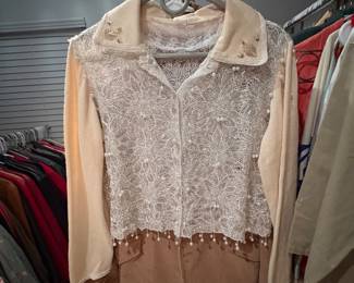 Handmade embroidered lace jacket