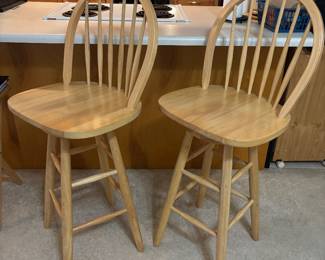 (2) Light Oak Bar Stools $150.00 pair  18'w 16.5"d 45"t  seat to floor 29"