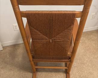 Oak Rocker w woven Rush seat & Back $180.00   27"w 20"d 46"t