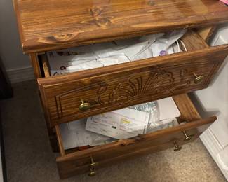 (2) Pine nightstands 2 drawers $60.00 each 22"w 16"d 22"t