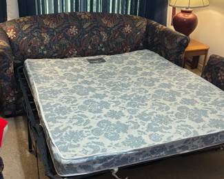 Sleeper Sofa Green Floral Paisley $400.00    82" L 35"D 32"T