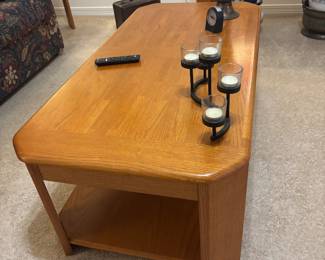 Oak coffee table on castors $175.00   47" L 24" D 16"T