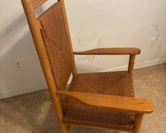 Oak Rocker w woven Rush seat & Back $180.00   27"w 20"d 46"t