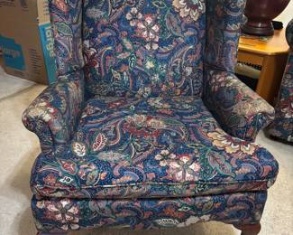 Queen Ann Wingback Chair $ 250.00 (matches sofa) 31" W 27" D 38"T