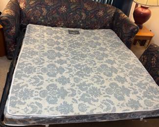 Sleeper Sofa Green Floral Paisley $400.00    82" L 35"D 32"T