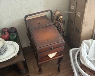 09 Antique Sewing Stand Cabinet
